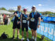 Photo of Kris (Left) Ben (Centre) and Matthew) after completing the Chester marathon, their most recent event they ran together. Photo by Mette Hjelm