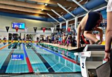 Merseyside at heart of British Lifesaving as RASCALS open season in Wavertree Competitor taking stance before the 100m Super Lifesaver race at the RASCALS meet. Pic by Aled James.