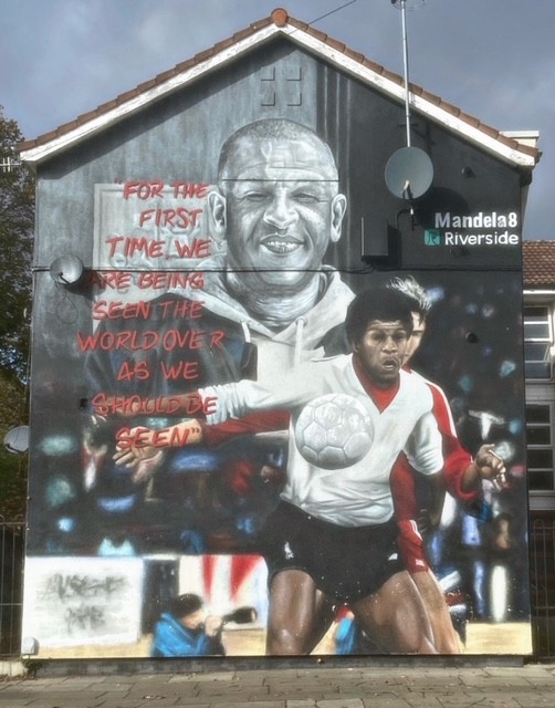 LFCs first black player, Howard Gayle in new memorial. Pic by Aled James