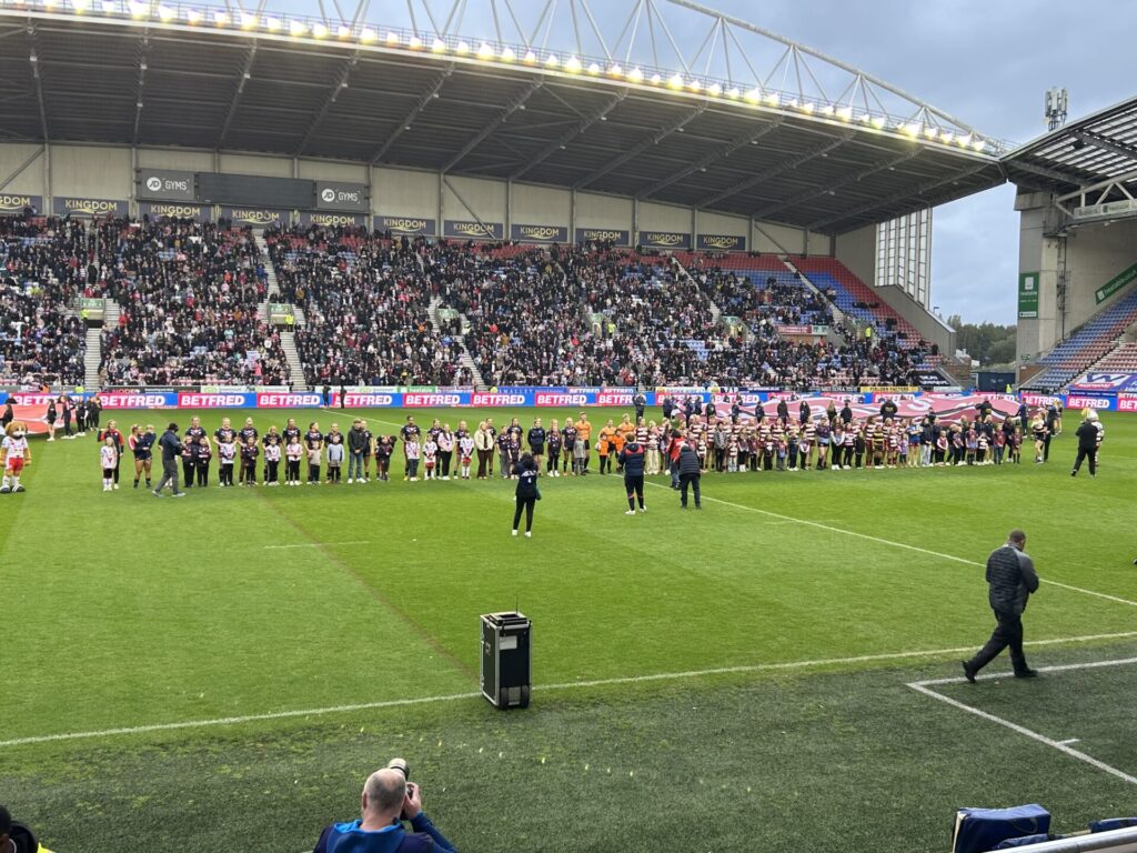 St Helens and Wigan Warriors walk out for Women’s Super League Grand Final / Dylan Jones