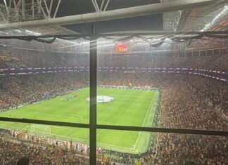View from the Liverpool away end at Rams Park