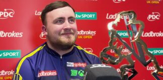 Luke Littler with UK Open Trophy