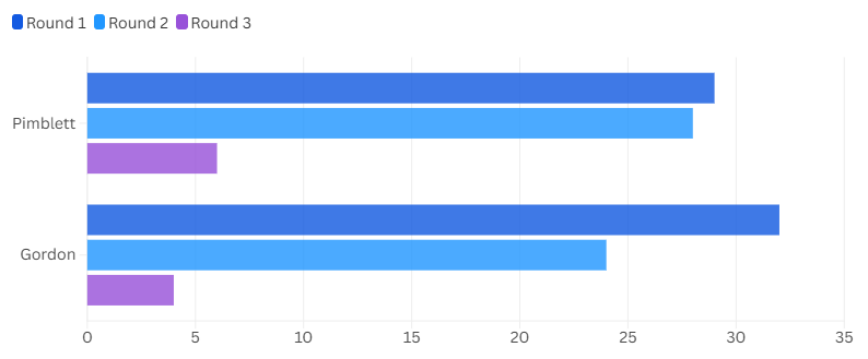 Paddy Pimblett vs. Jared Gordon Significant Strikes graph