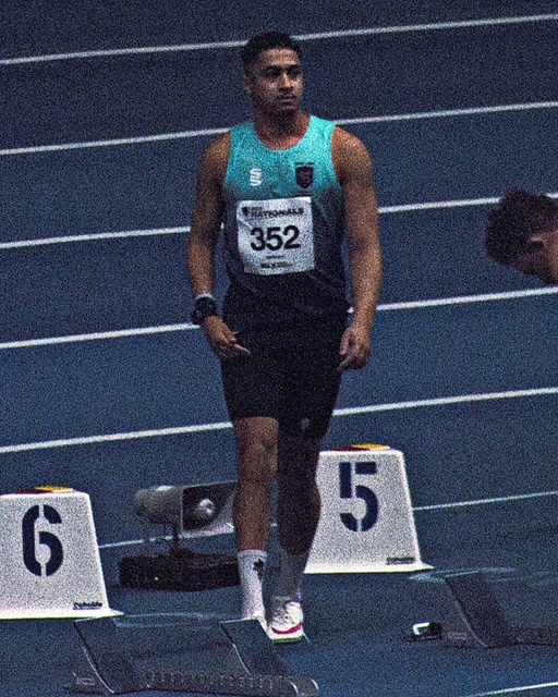 Individual Portrait of Rio Boothe ahead of the T37 60m Sprint at the BUCS Indoor Championships in Sheffield. Pic by Sam Duncan.