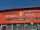 Outside the main stand at the St Helens rugby league stadium