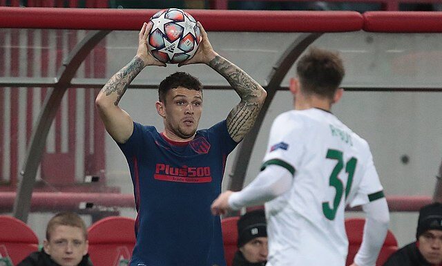 Kieran Trippier taking a throw in Vs Lokomotiv Moskow. Pic by Anton Zaitsev CC 3.0