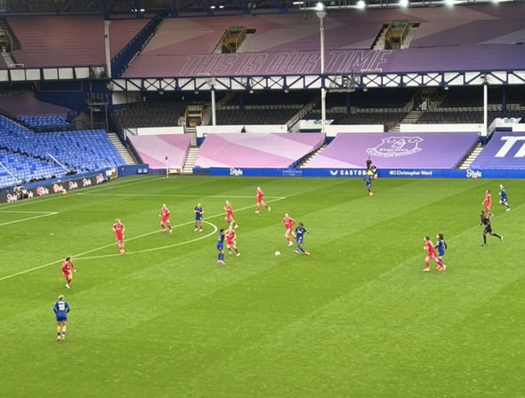 Action from Everton Women's League Cup clash with Nottingham Forest Women. Image courtesy of Chloe Reynolds.