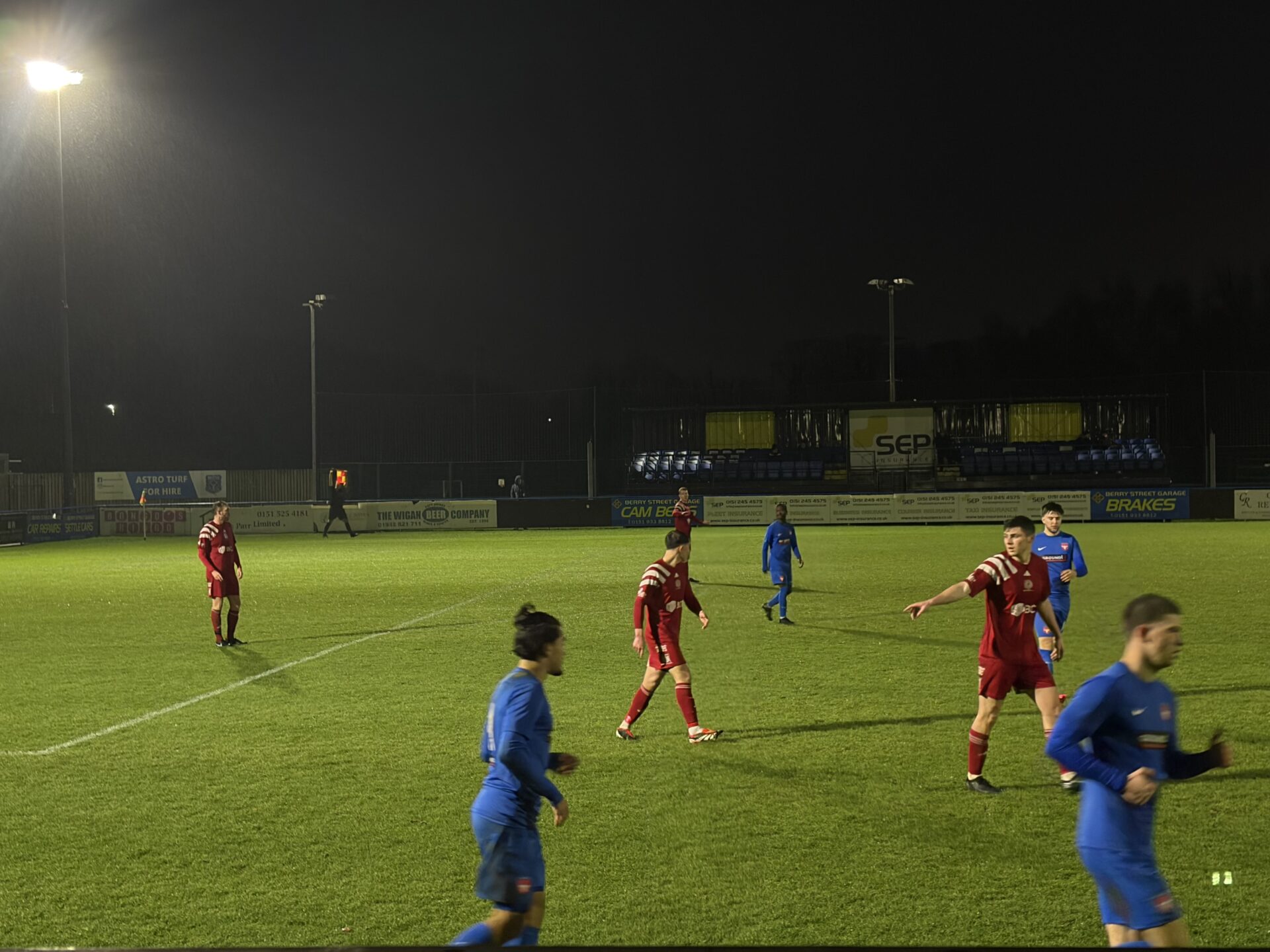 Both sides played through the rain before the equaliser.