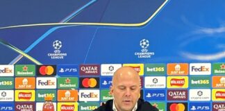 Arne Slot speaks after Liverpool's 4-1 defeat to PSV. Photo by James Chettle.