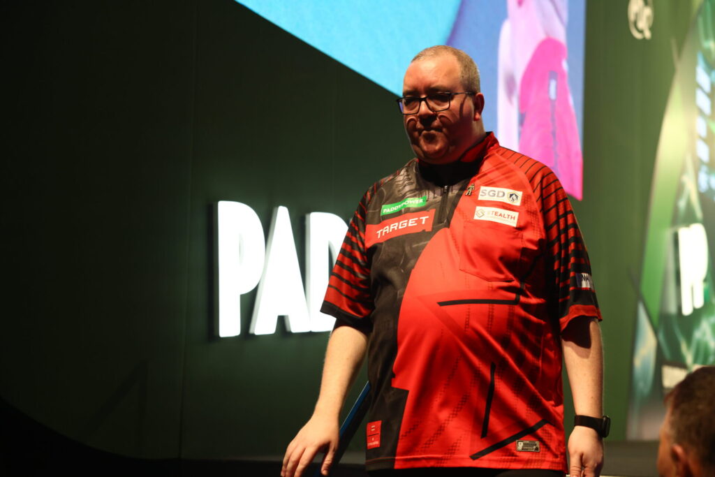 Stephen Bunting following his 3-0 win over Nitin Kumar. Photo taken by Alex Parker.
