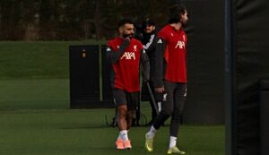 Mo Salah at Liverpool training today - December 8th