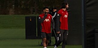 Mo Salah at Liverpool training today - December 8th