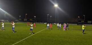 Wythenshawe players clapping Luke Patrick
