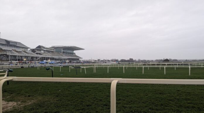 Aintree Racecourse in the rain/ Credit Luke Patrick