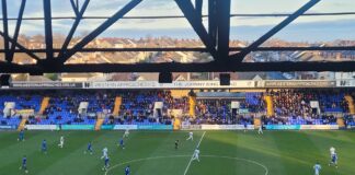 Tranmere Rovers vs Bromley during a 2-0 defeat. Credits: Owen Linnett.