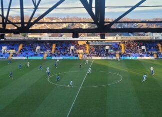 Tranmere Rovers vs Bromley during a 2-0 defeat. Credits: Owen Linnett.