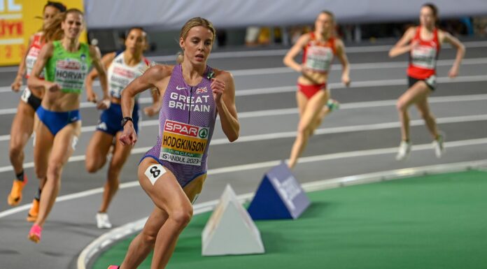 North West’s “Golden Girl“ Keely Hodgkinson sets new British record Keely Hodgkinson at the 2023 European Indoor Championships in Istanbul Attribute Erik van Leeuwen (bron: Wikipedia) GNU Free Documentation License, Version 1.2