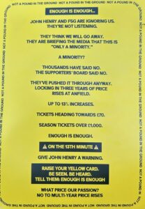 Liverpool ticket price protest - Anfield