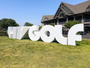 LIV golf sign- image agreed under alamy licence (Ed Cartmell- 30/04/2026)