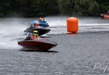Powerboat racing weekend heads to Carr Mill Dam in St Helens Phil Topping photo T850 Bill Owen leading the race (1)