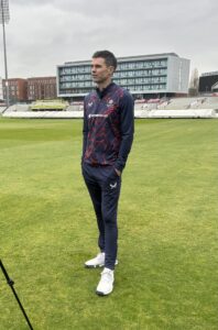 Jimmy Anderson on Lancashire County Cricket Club media day at Emirates Old Trafford (Photo by Ciaran Thomson, LJMU Student)