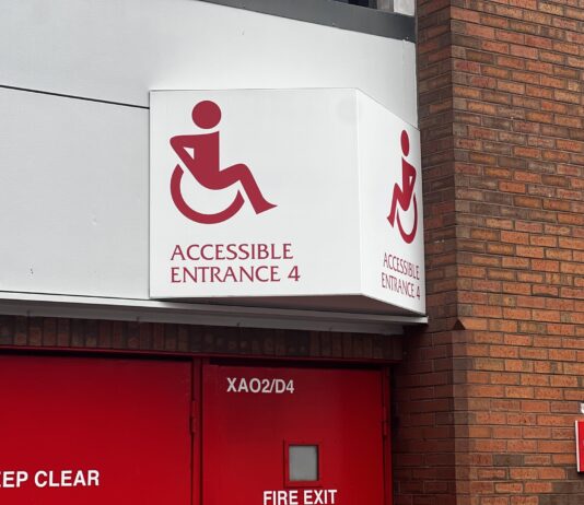 Accessible entrance at Anfield - picture by Elsa Wiedfeld