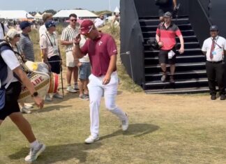 The Open: Leader Lucas Herbert and Sam Burns match major record